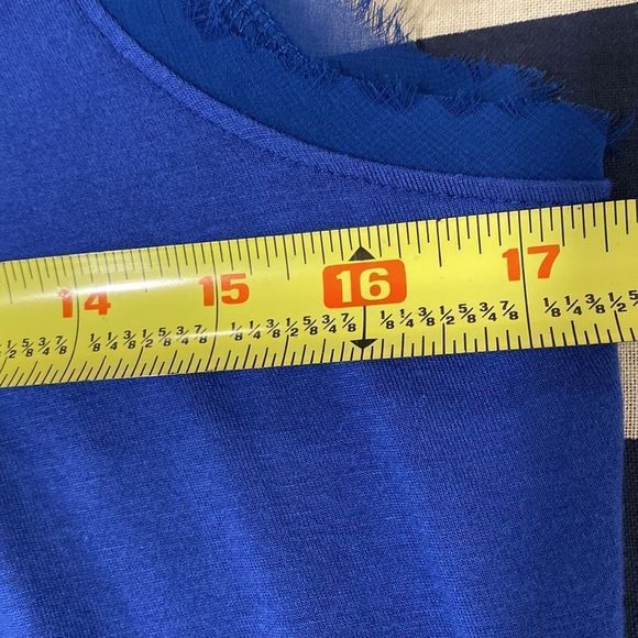 FYLO blue beaded neckline tunic top size S - Picture 6 of 7